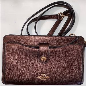 Authentic Small Coach Brown Metallic bag